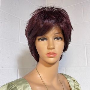 NWT 11” natural volume puff series burgundy magenta wine volume short full top